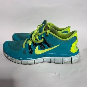 Nike Free 5.0 | Teal & Lime Green Sneakers